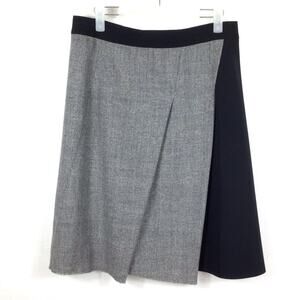 ELIE TAHARI Black Grey A-Line Wool Blend Skirt size 6